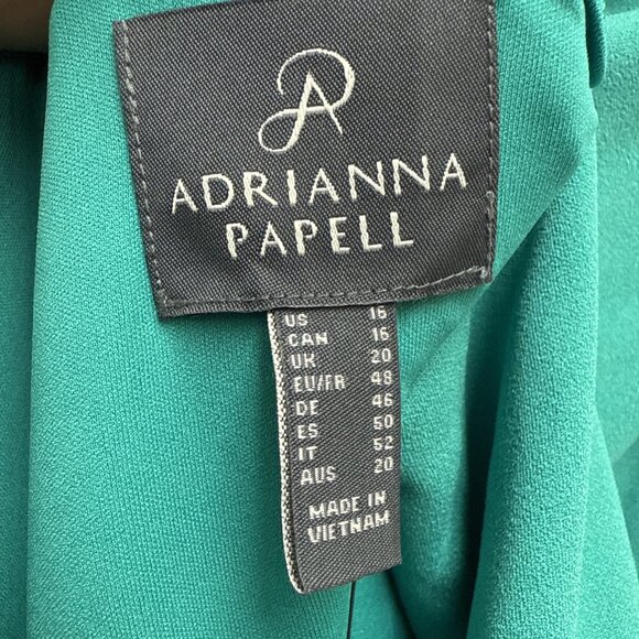 Adrianna Papell Women's Size 16 Green Chiffon One Shoulder Formal Gown Dress New - Picture 7 of 10